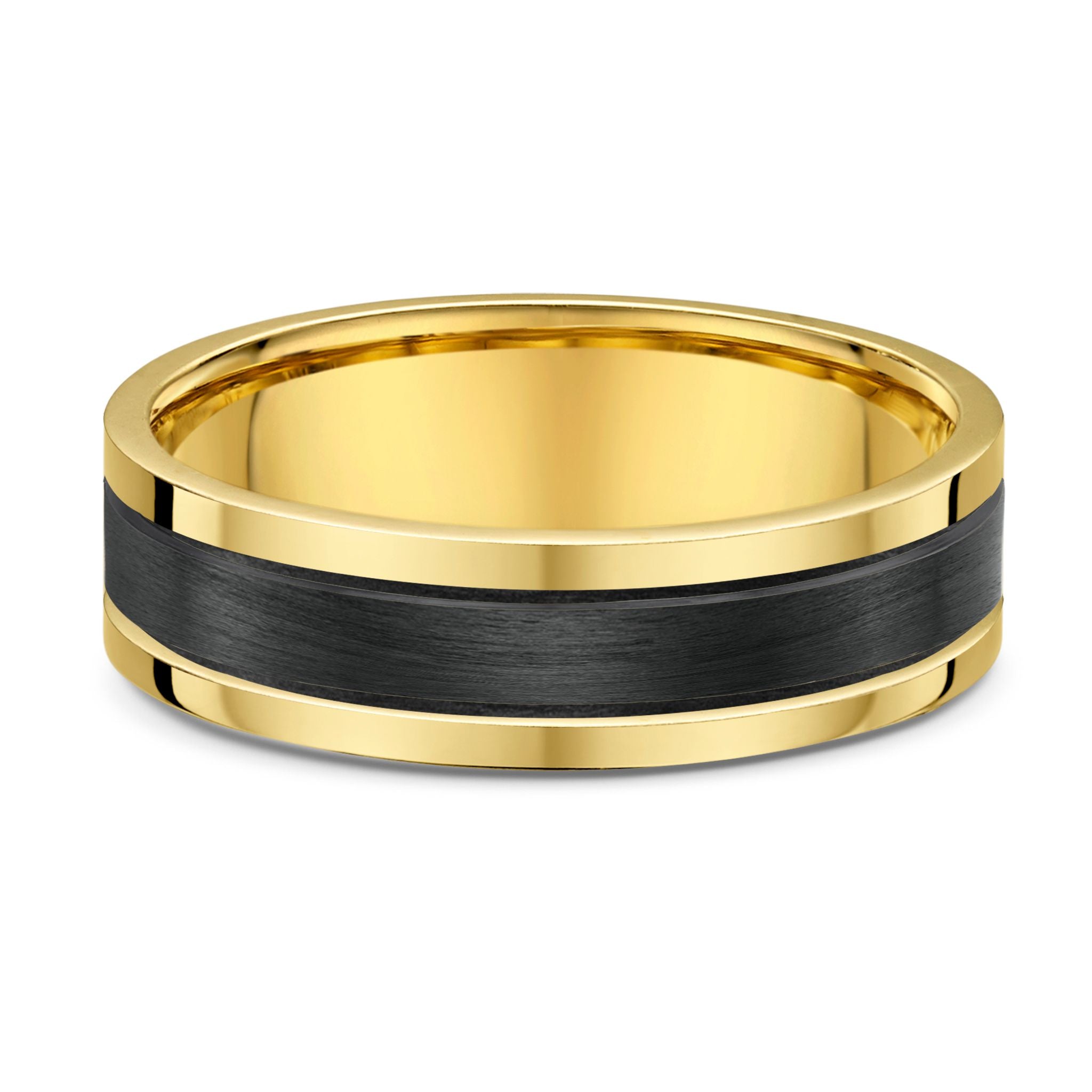 Carbon Fibre & Gold Wedding Band